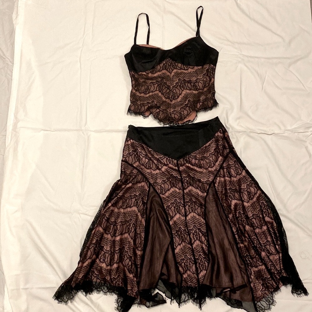 CACHE Lace Tank Top & Skirt. Made in France. Gently used. Size 12